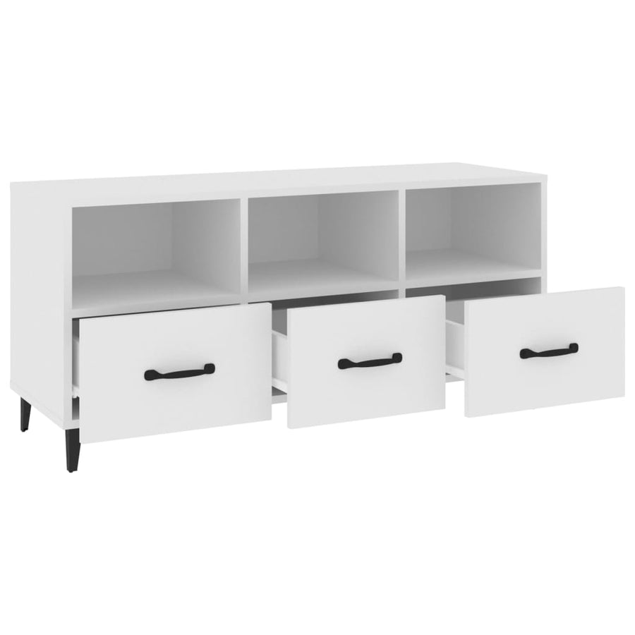 Tv-Meubel 02X35X50 Cm Bewerkt Hout Wit
