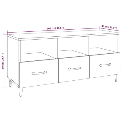 Tv-Meubel 02X35X50 Cm Bewerkt Hout Wit