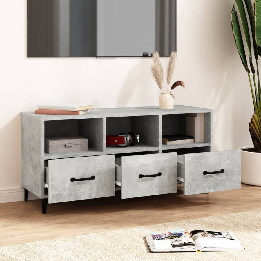 Tv-Meubel 02X35X50 Cm Bewerkt Hout Betongrijs