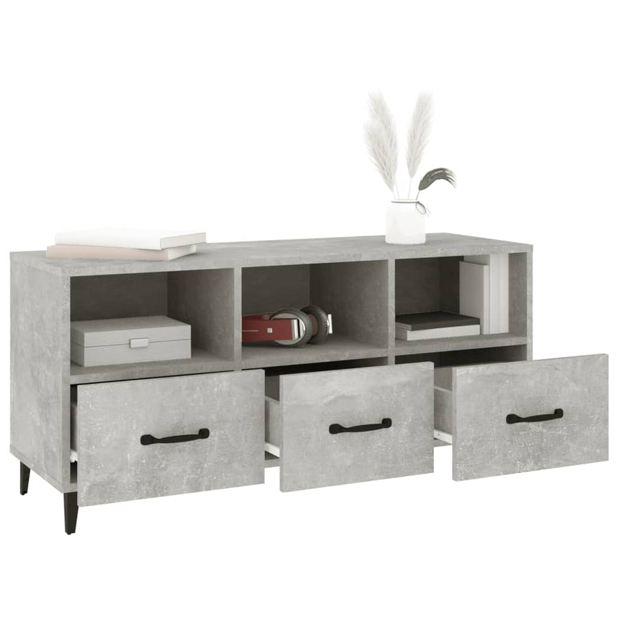 Tv-Meubel 02X35X50 Cm Bewerkt Hout Betongrijs
