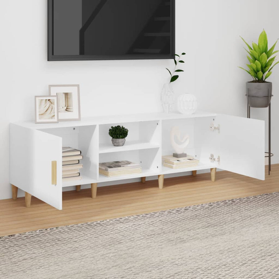 Tv-Meubel 50X30X50 Cm Bewerkt Hout Wit