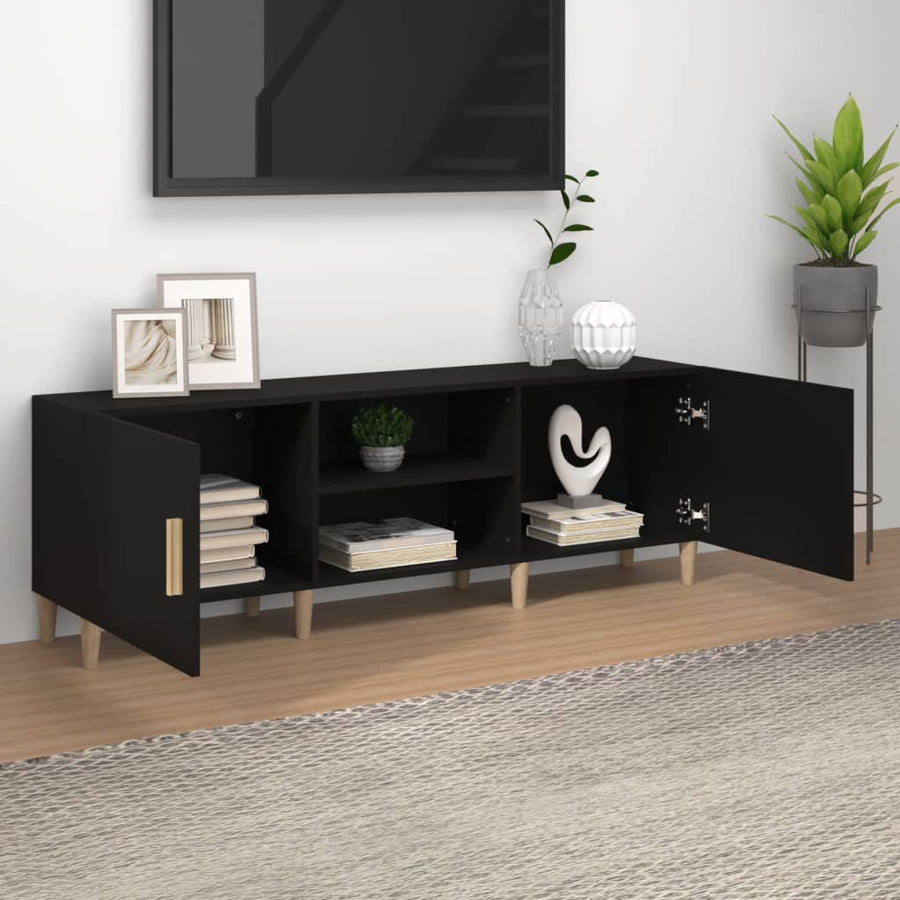 Tv-Meubel 50X30X50 Cm Bewerkt Hout Zwart