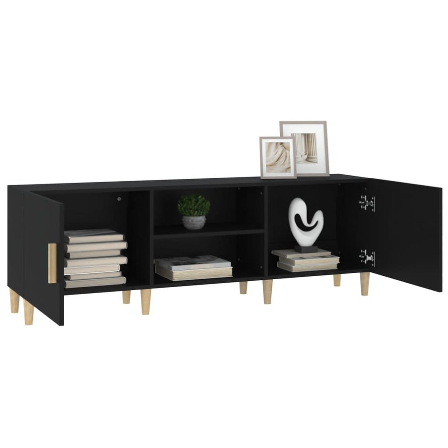Tv-Meubel 50X30X50 Cm Bewerkt Hout Zwart