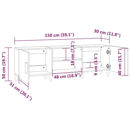 Tv-Meubel 50X30X50 Cm Bewerkt Hout Zwart