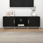 TV cabinet 150x30x50 cm engineered wood black