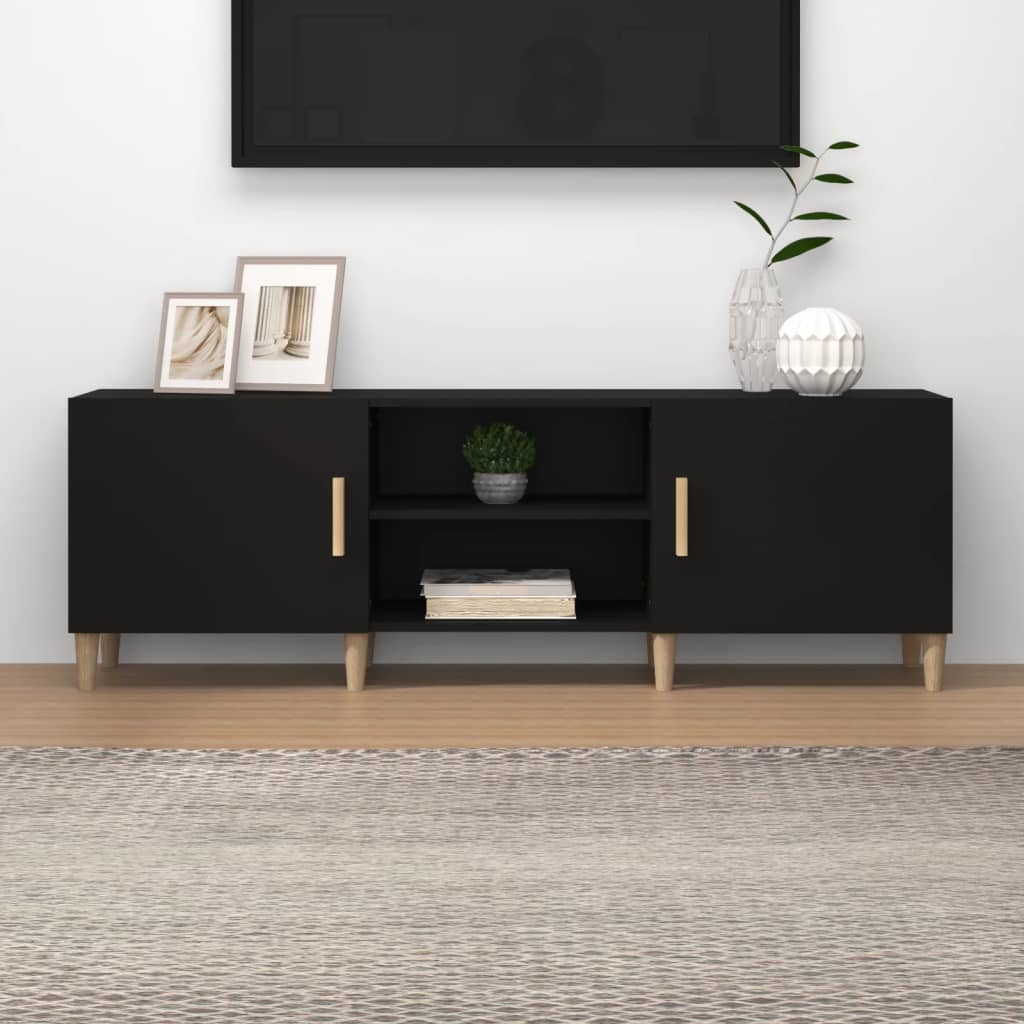Tv-Meubel 50X30X50 Cm Bewerkt Hout Zwart