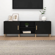 Tv-meubel 150x30x50 cm bewerkt hout zwart wandmontage