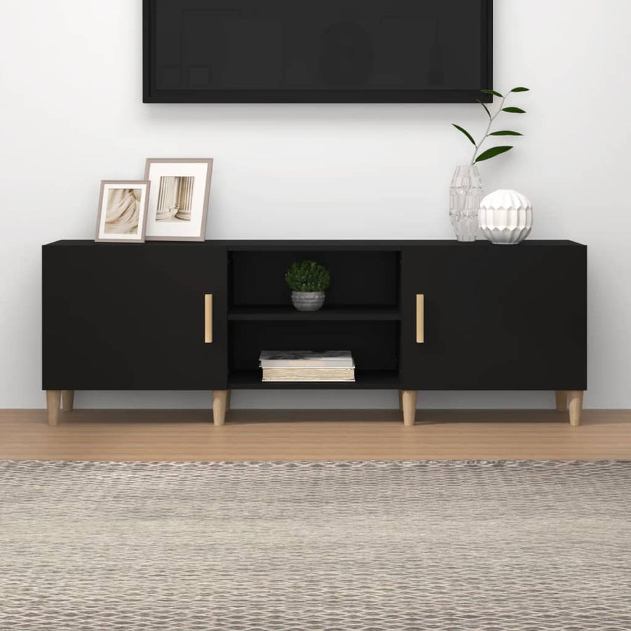 Tv-Meubel 50X30X50 Cm Bewerkt Hout Zwart