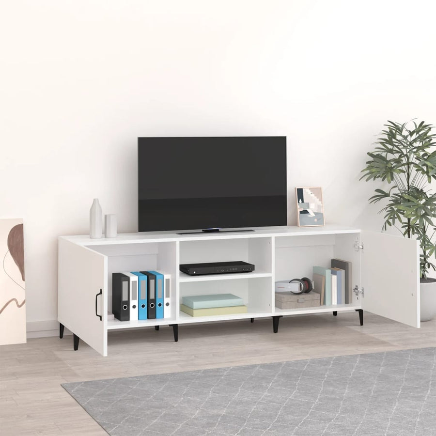 Tv-meubel 150x30x50 cm bewerkt hout wit