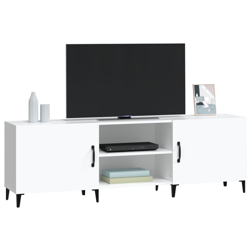 Tv-meubel 150x30x50 cm bewerkt hout wit