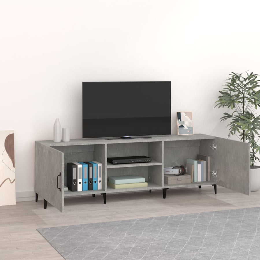Tv-meubel 150x30x50 cm bewerkt hout betongrijs