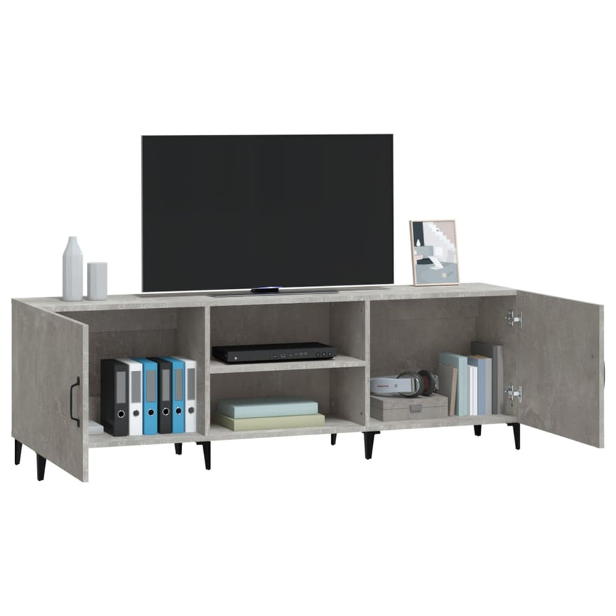Tv-meubel 150x30x50 cm bewerkt hout betongrijs