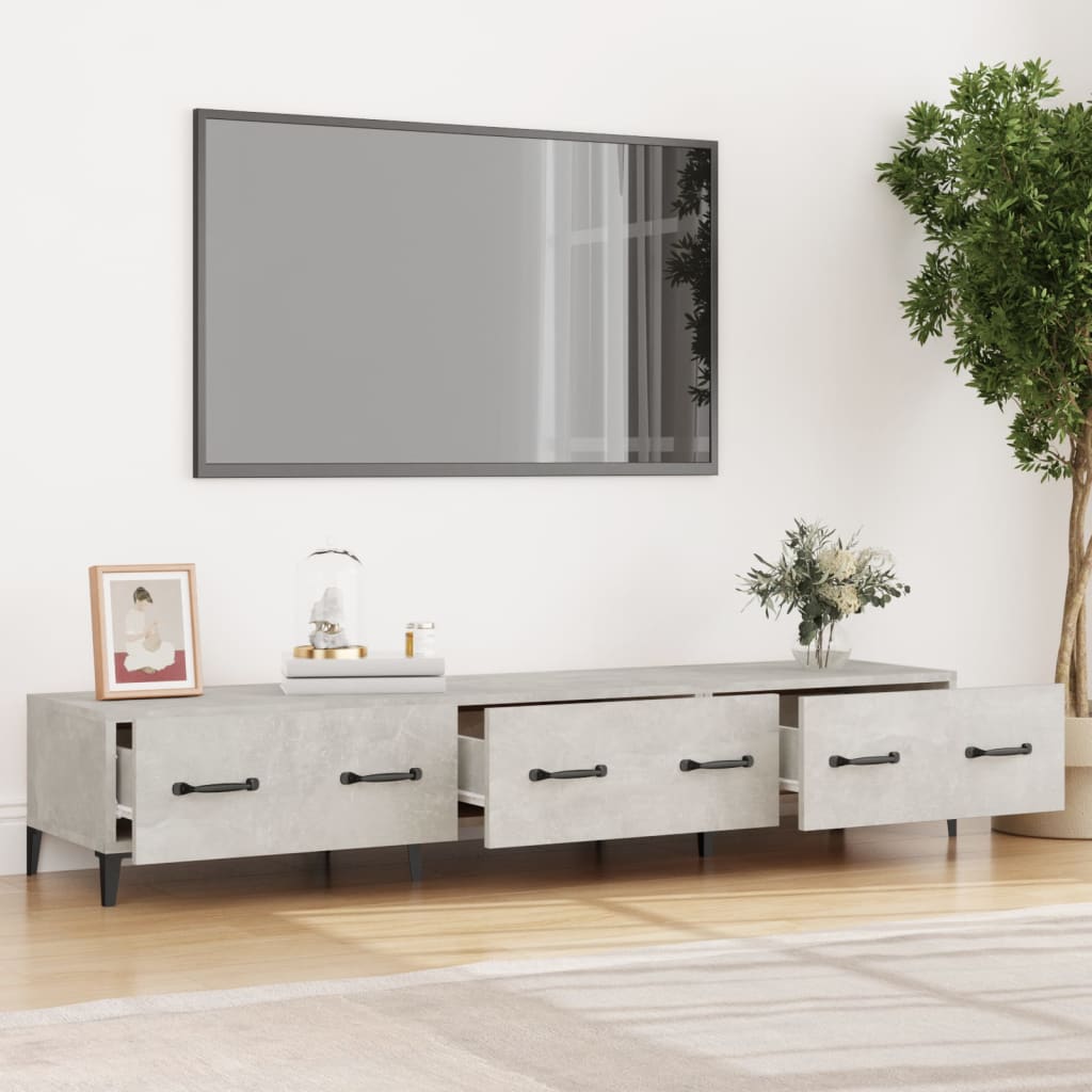 Tv-Meubel 50X34,5X30 Cm Bewerkt Hout Betongrijs