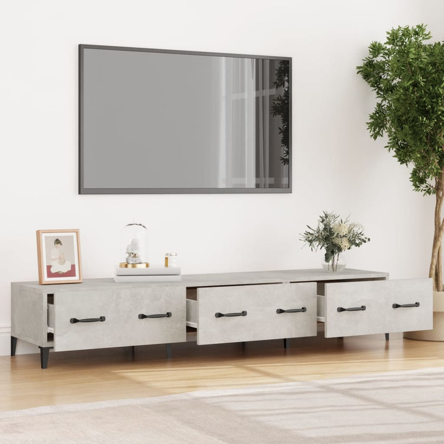 Tv-Meubel 50X34,5X30 Cm Bewerkt Hout Betongrijs