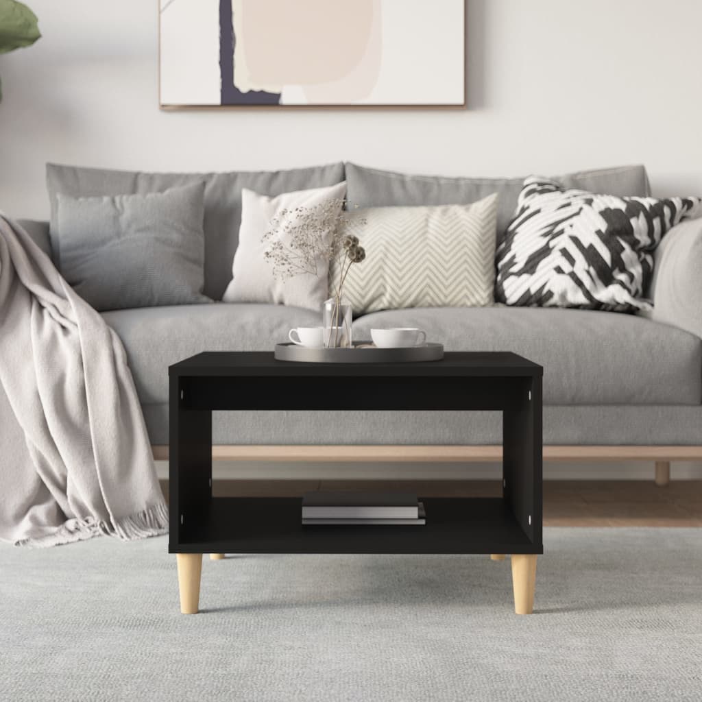 Salontafel 60X50X40 Cm Bewerkt Hout Zwart
