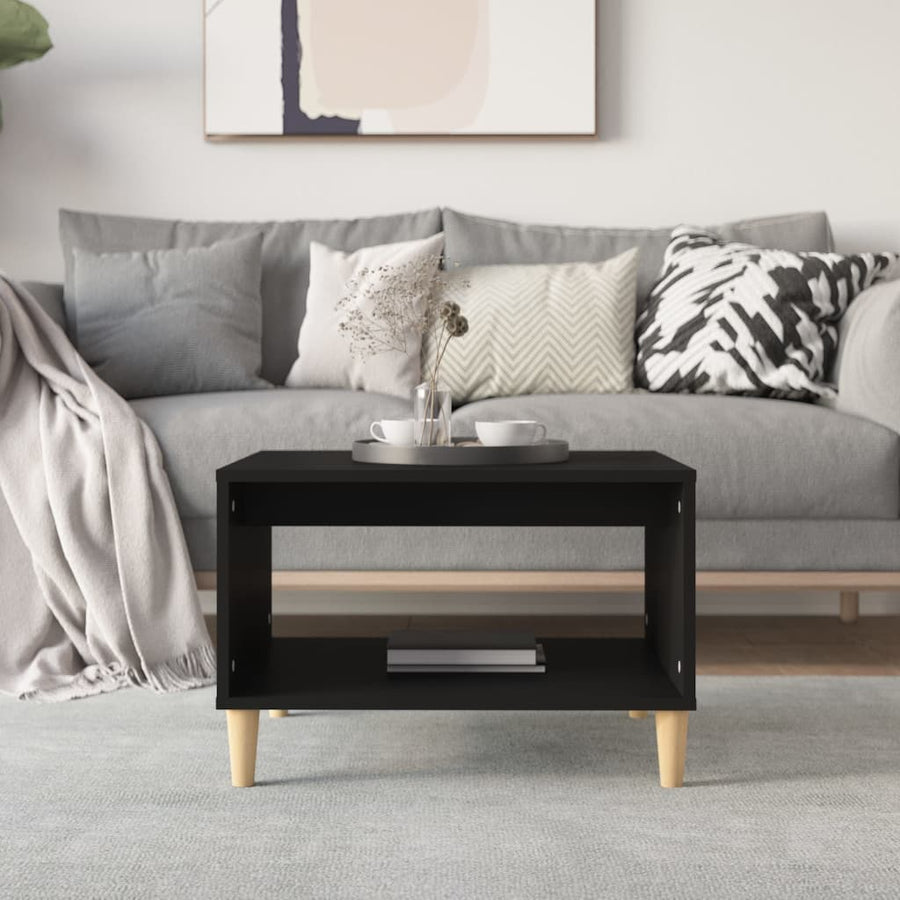 Salontafel 60X50X40 Cm Bewerkt Hout Zwart
