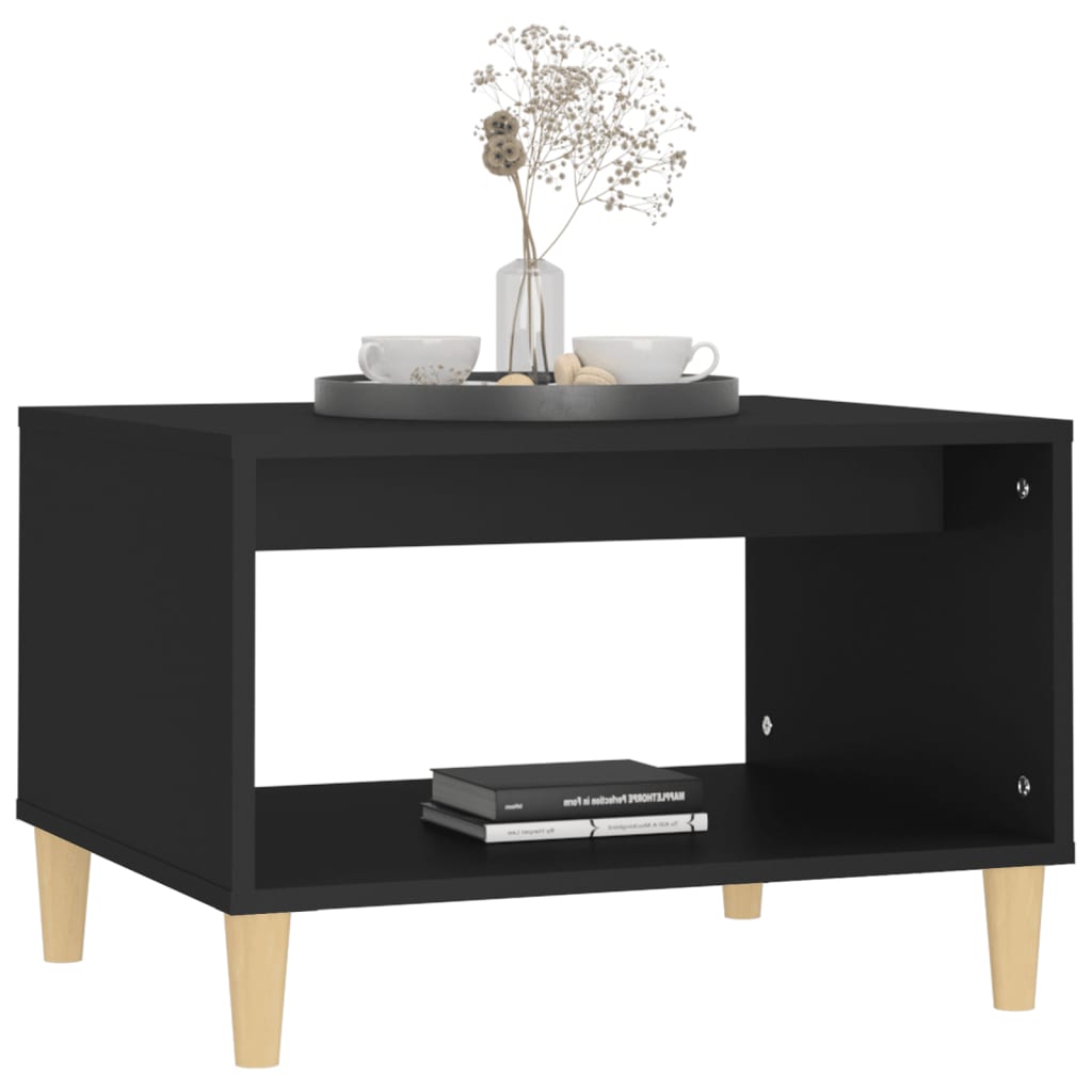Salontafel 60X50X40 Cm Bewerkt Hout Zwart