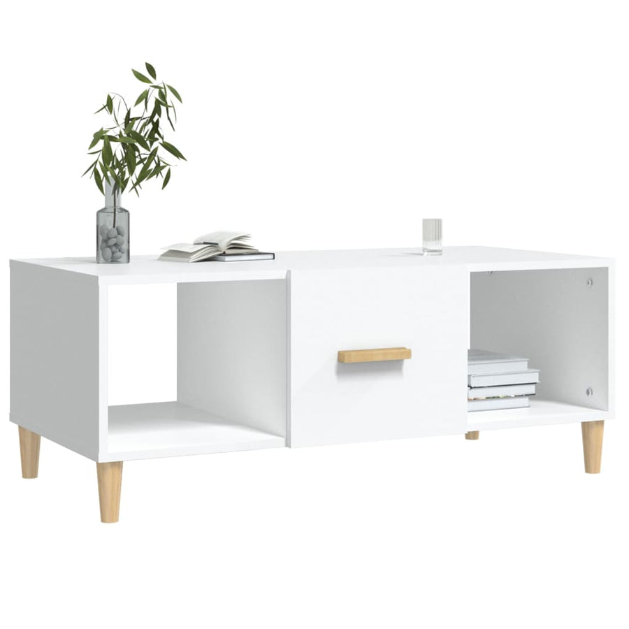 Salontafel 102X50X40 Cm Bewerkt Hout Wit