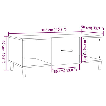 Salontafel 102X50X40 Cm Bewerkt Hout Zwart