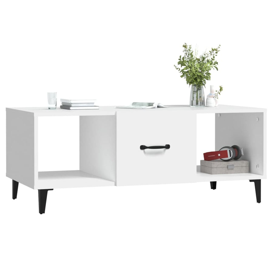 Salontafel 102X50X40 Cm Bewerkt Hout Wit