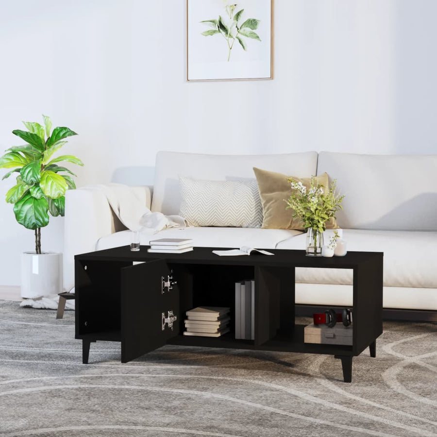 Salontafel 102X50X40 Cm Bewerkt Hout Zwart