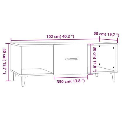 Salontafel 102X50X40 Cm Bewerkt Hout Zwart