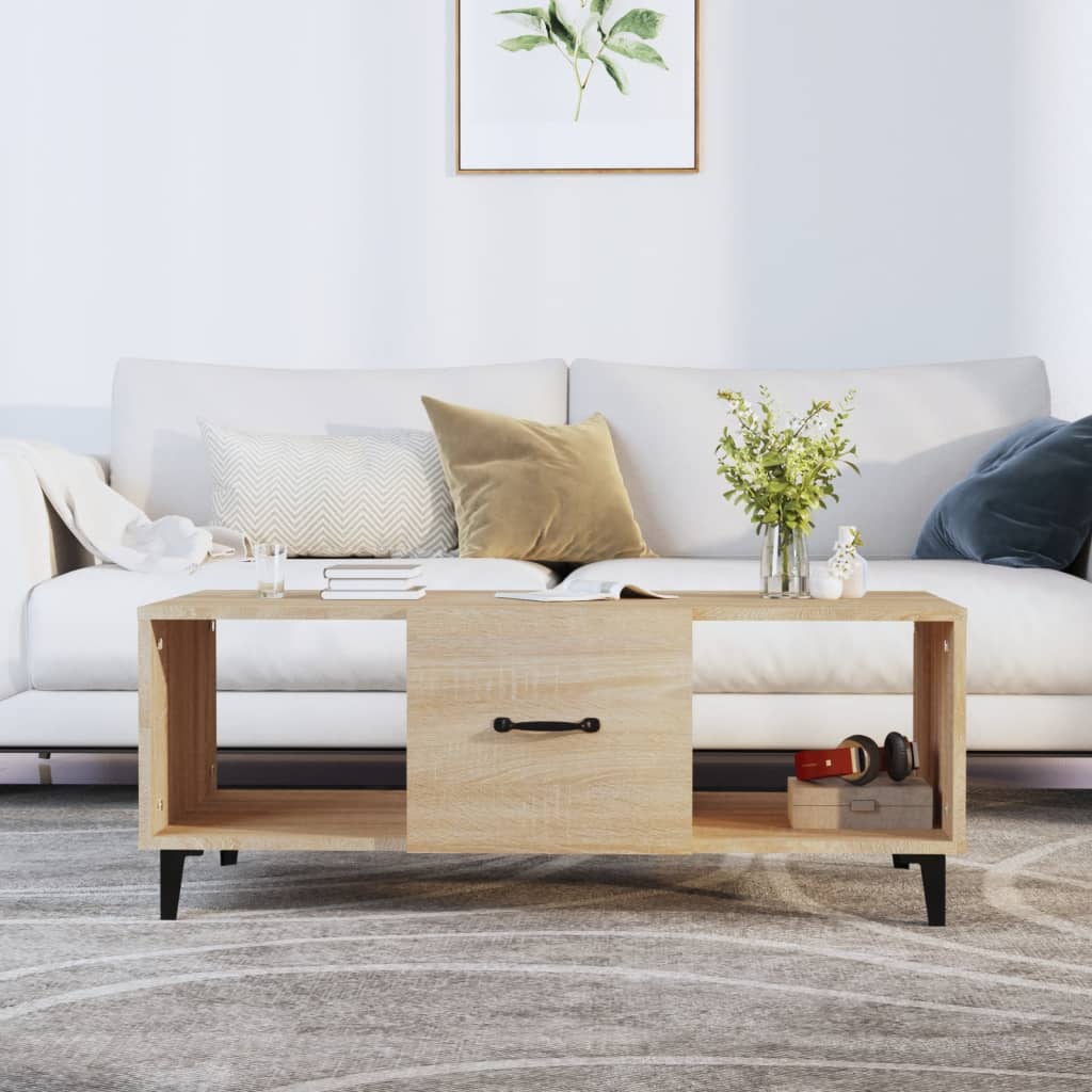 Salontafel 102X50X40 Cm Bewerkt Hout Sonoma Eikenkleurig
