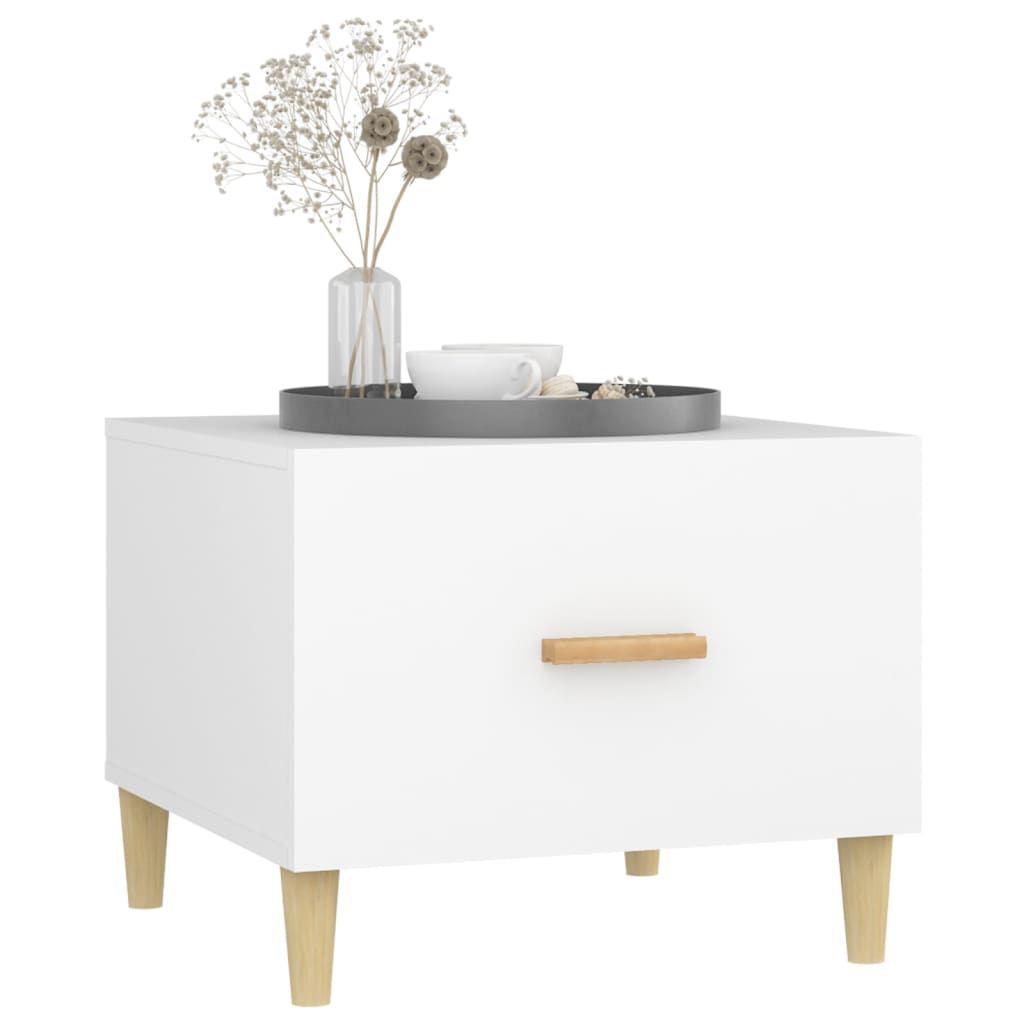 Salontafels 2 St 50X50X40 Cm Bewerkt Hout Wit