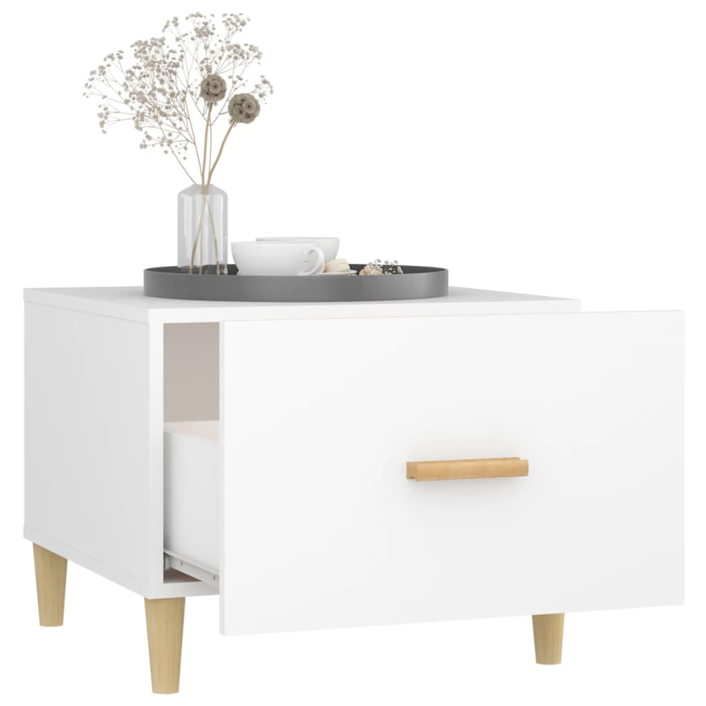 Salontafels 2 St 50X50X40 Cm Bewerkt Hout Wit