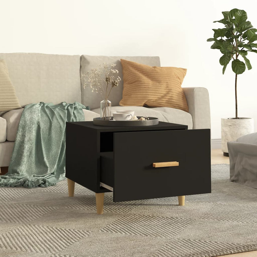 Salontafel 50X50X40 Cm Bewerkt Hout Zwart