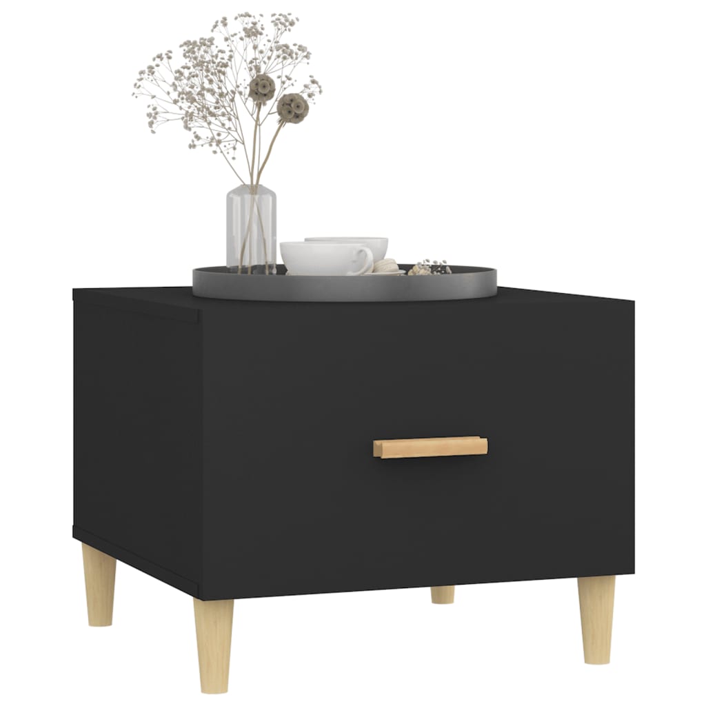Salontafel 50X50X40 Cm Bewerkt Hout Zwart