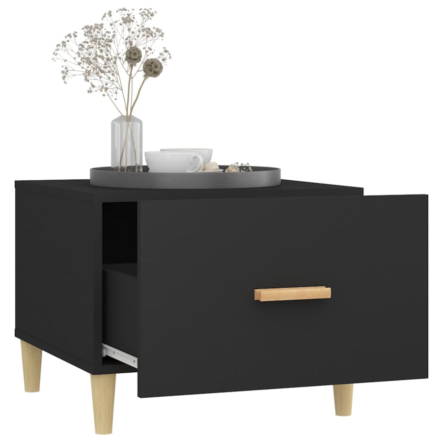 Salontafel 50X50X40 Cm Bewerkt Hout Zwart