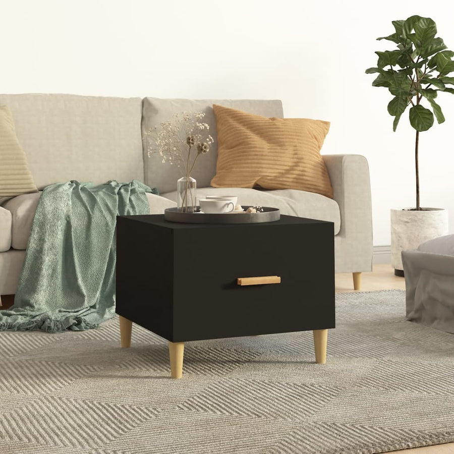 Salontafel 50X50X40 Cm Bewerkt Hout Zwart