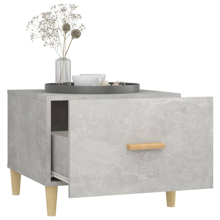 Salontafels 2 St 50X50X40 Cm Bewerkt Hout Betongrijs