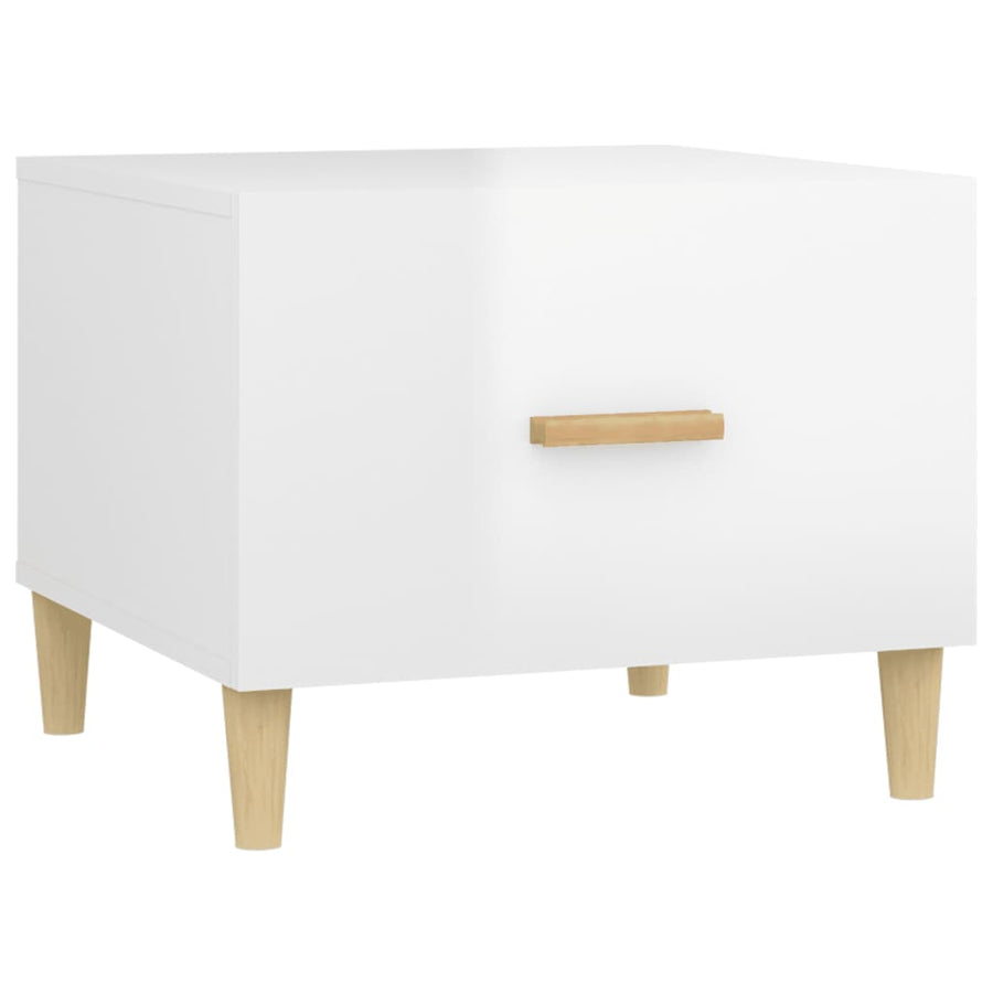 Salontafel 50X50X40 Cm Bewerkt Hout Hoogglans Wit