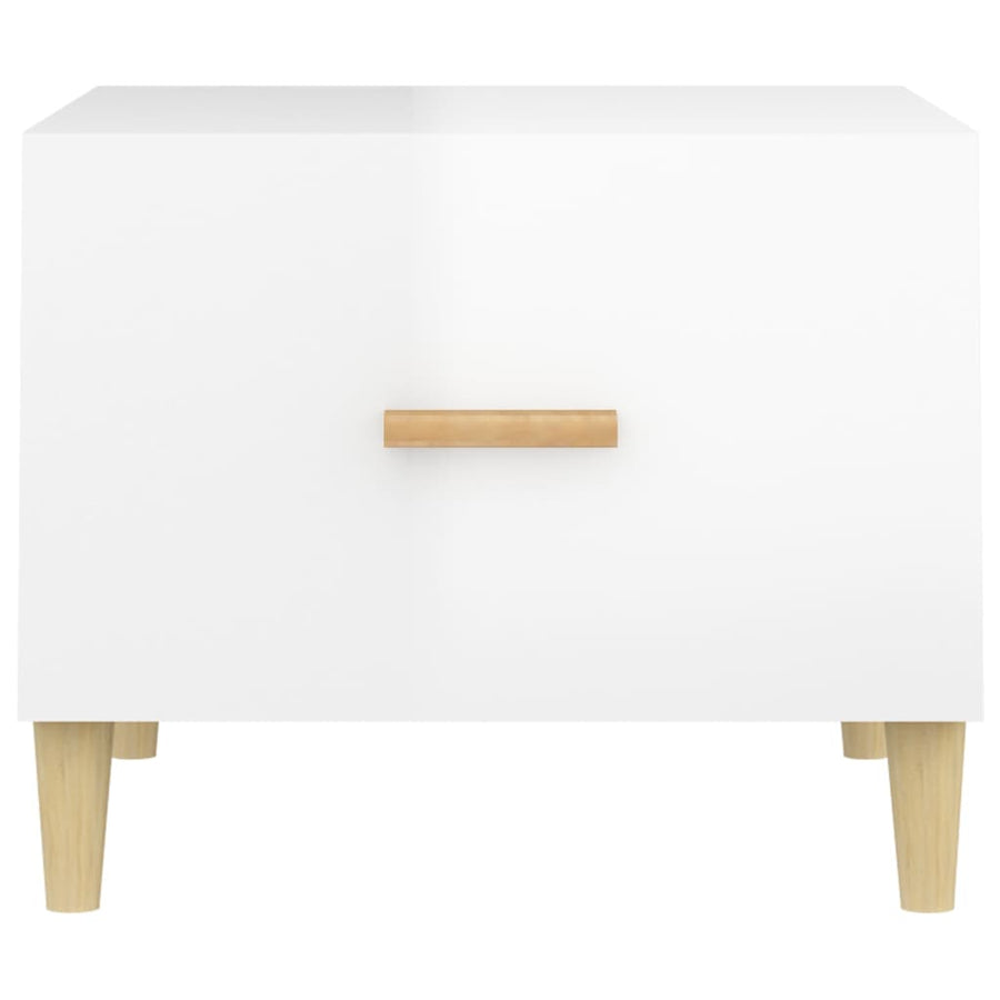 Salontafel 50X50X40 Cm Bewerkt Hout Hoogglans Wit