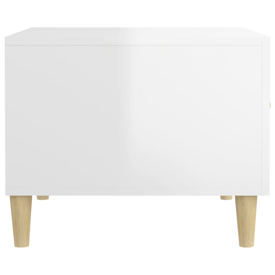 Salontafel 50X50X40 Cm Bewerkt Hout Hoogglans Wit