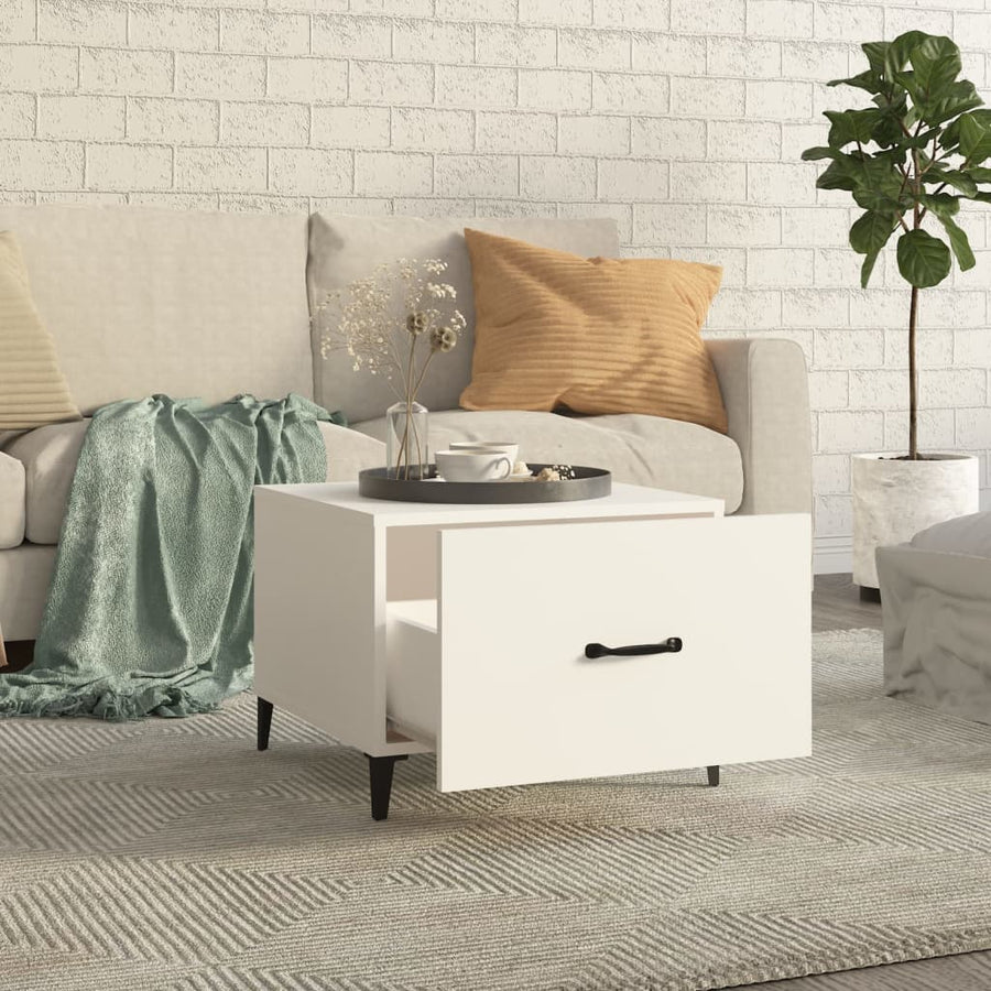 Salontafel Met Metalen Poten 50X50X40 Cm 1 Wit