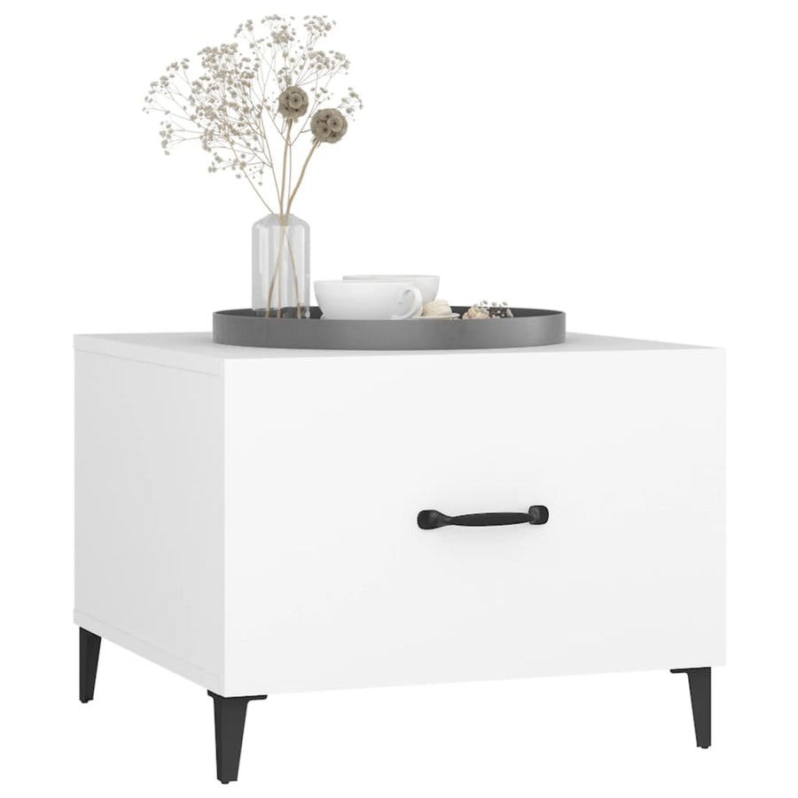 Salontafel Met Metalen Poten 50X50X40 Cm 1 Wit