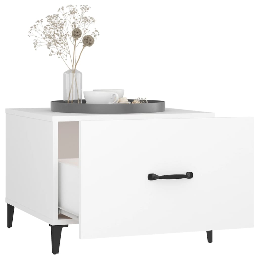 Salontafel Met Metalen Poten 50X50X40 Cm 1 Wit