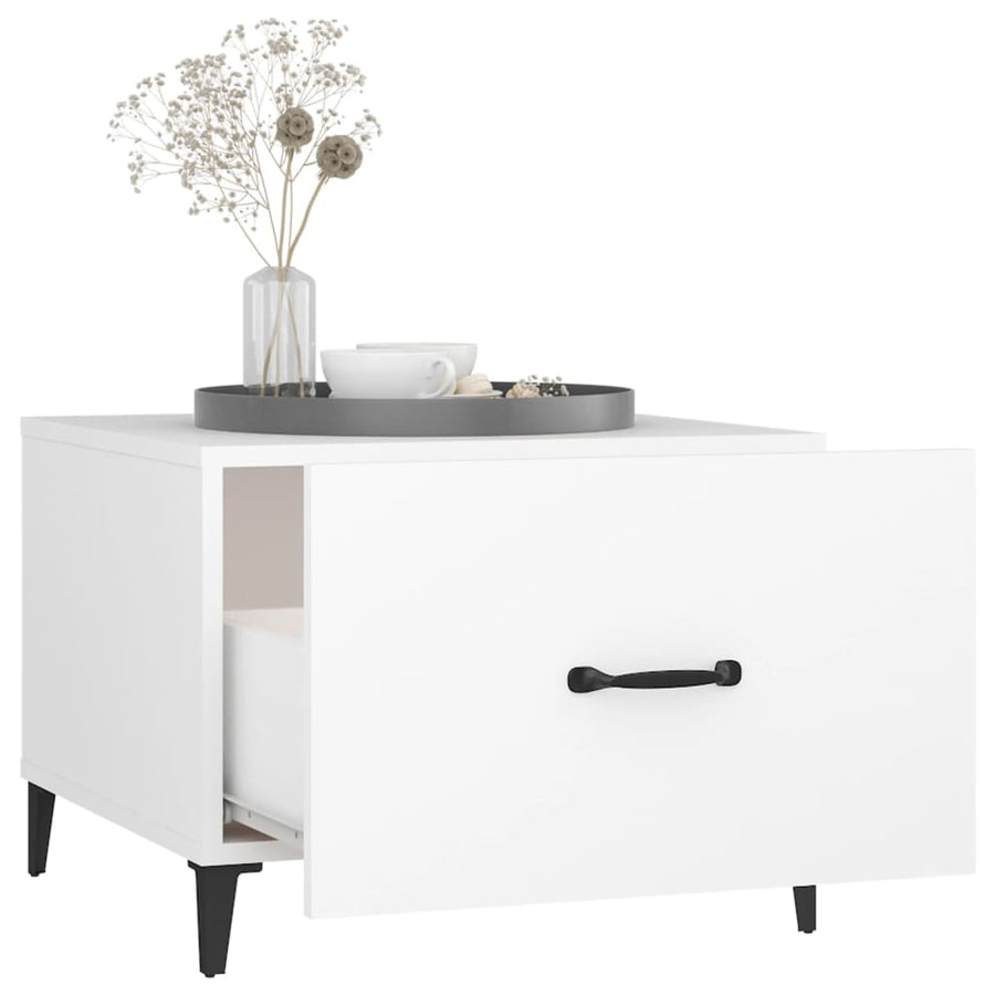 Salontafel Met Metalen Poten 50X50X40 Cm 1 Wit