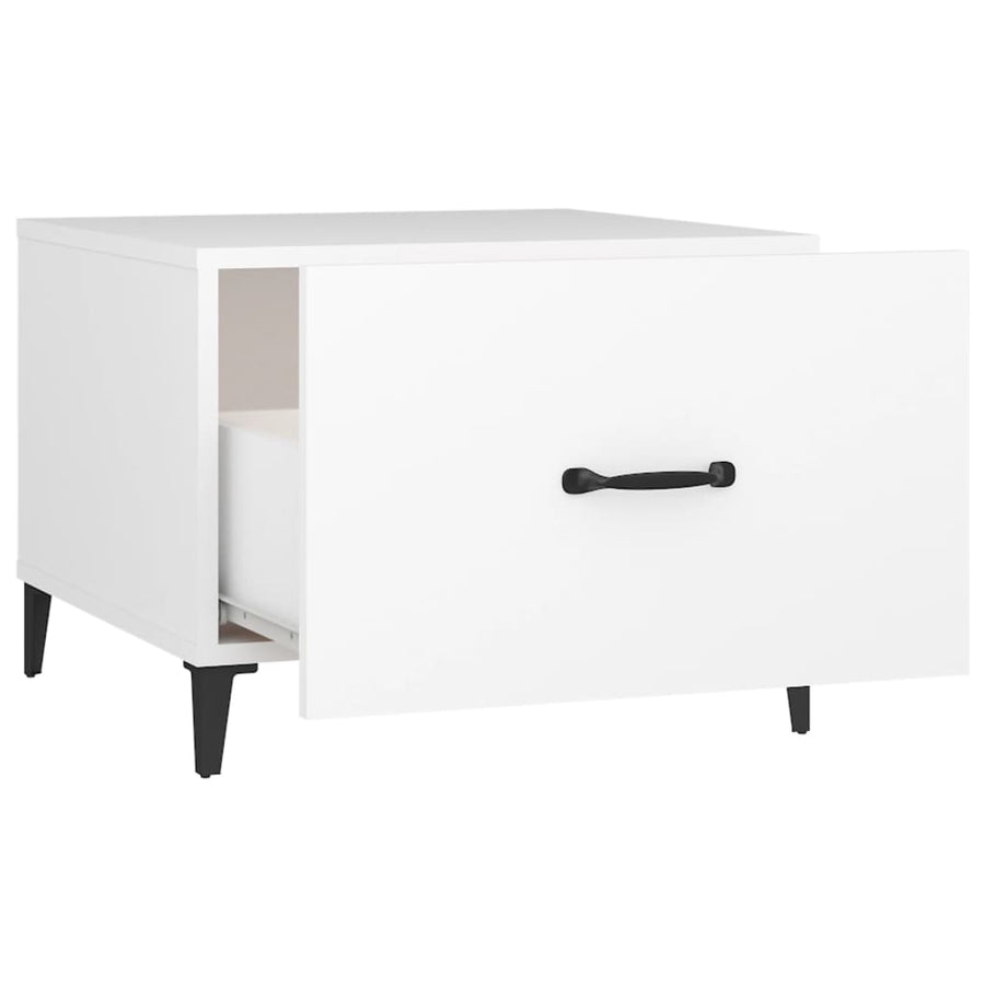 Salontafel Met Metalen Poten 50X50X40 Cm 1 Wit