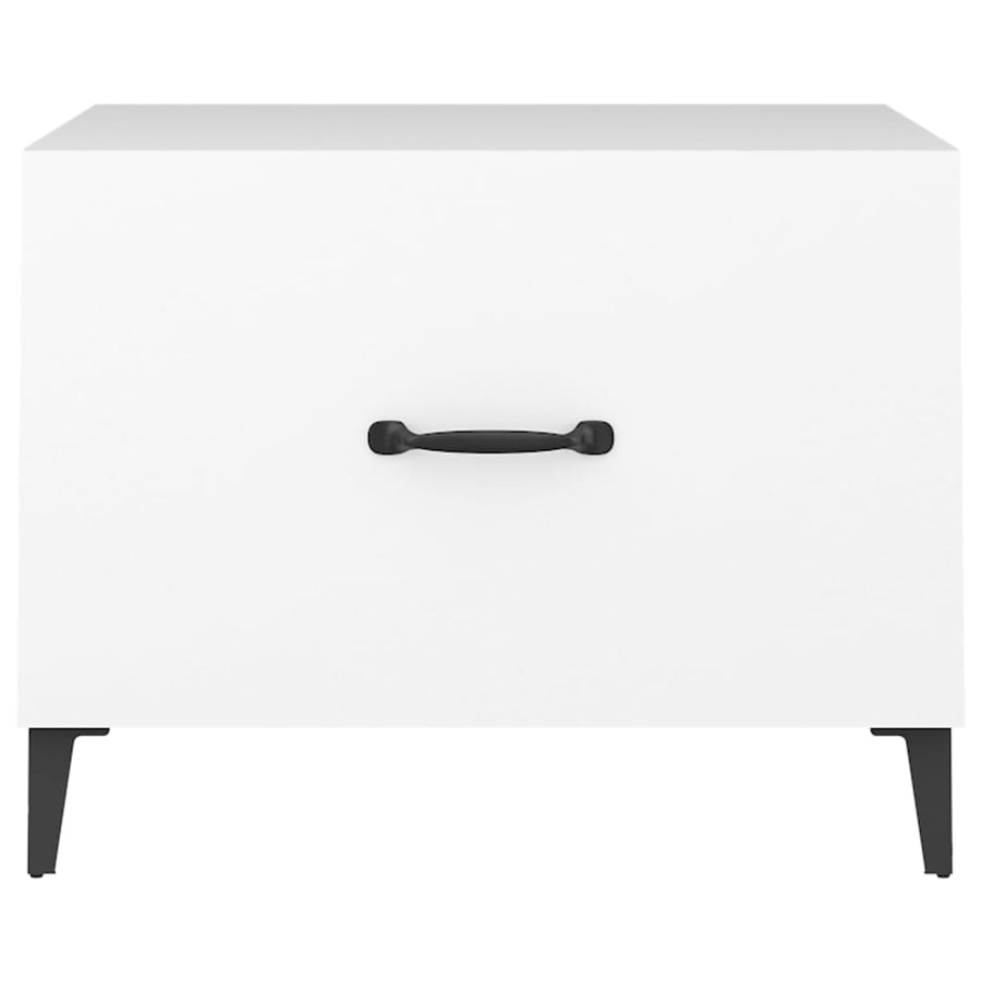 Salontafel 2 St Met Metalen Poten 50X50X40 Cm Wit