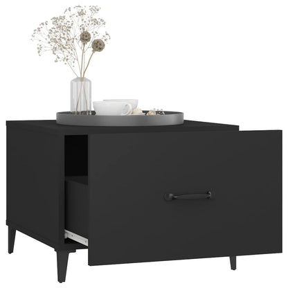 Salontafel 2 St Met Metalen Poten 50X50X40 Cm Zwart