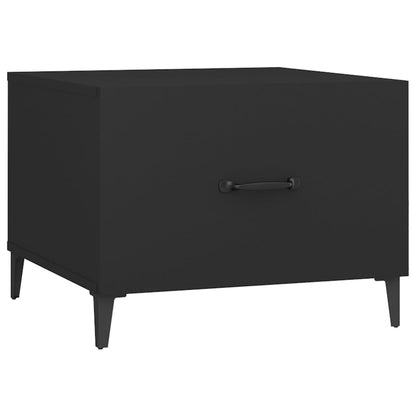 Salontafel 2 St Met Metalen Poten 50X50X40 Cm Zwart