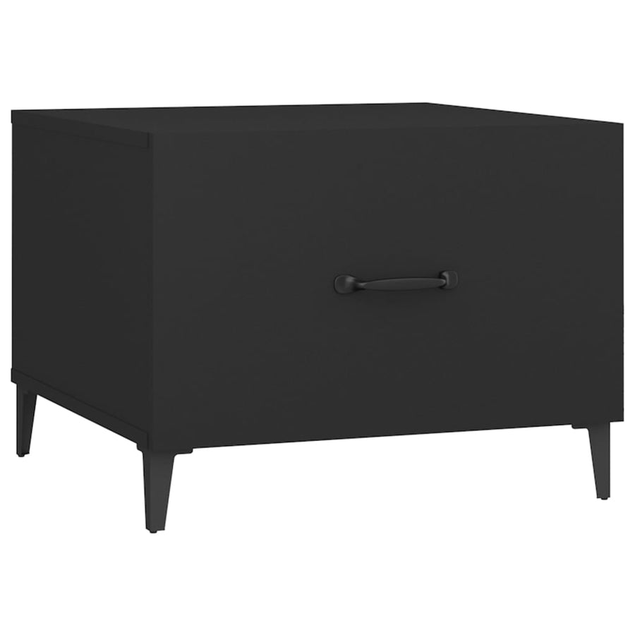 Salontafel 2 St Met Metalen Poten 50X50X40 Cm Zwart