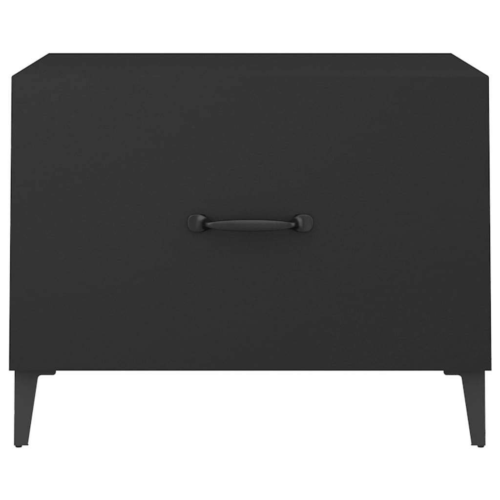 Salontafel 2 St Met Metalen Poten 50X50X40 Cm Zwart