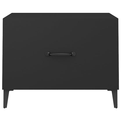 Salontafel 2 St Met Metalen Poten 50X50X40 Cm Zwart