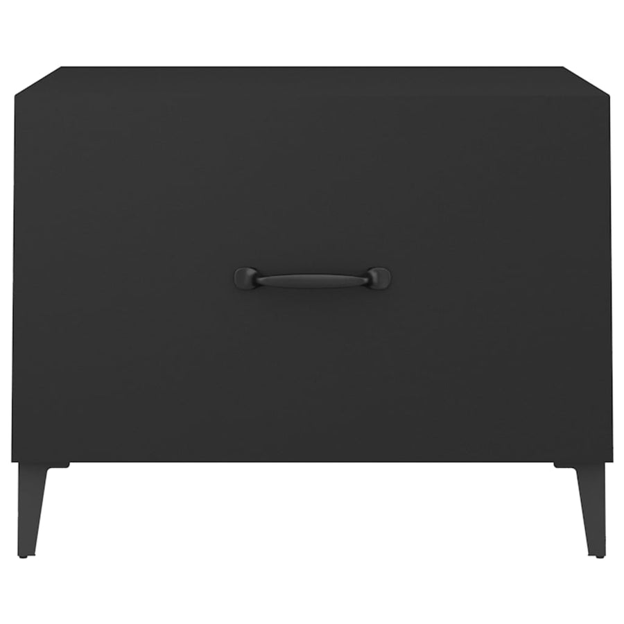 Salontafel 2 St Met Metalen Poten 50X50X40 Cm Zwart