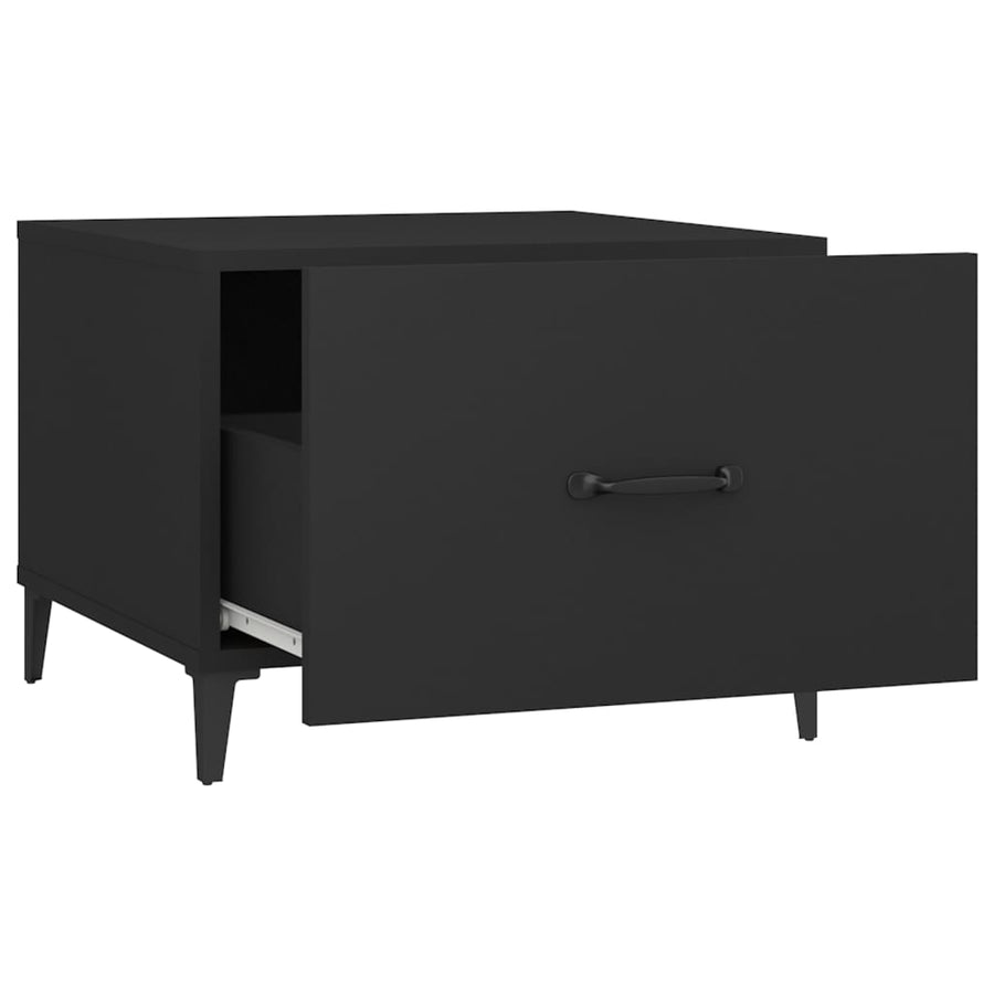 Salontafel 2 St Met Metalen Poten 50X50X40 Cm Zwart